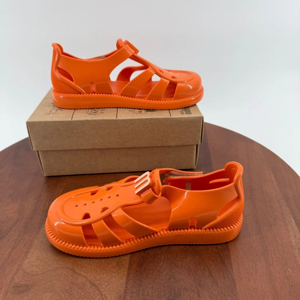 Mini Melissa Hip Daydream BB Orange Jelly‎ Sandals Kids Size 12 Vegan 35903
